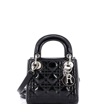 Christian Dior Lady Dior Bag Cannage Quilt Patent Mini