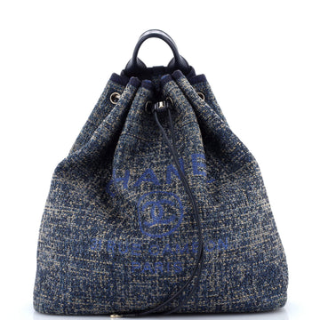 Chanel Deauville Backpack Raffia with Glitter Detail Large