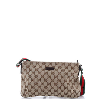 Gucci Web Strap Messenger Bag GG Canvas Small