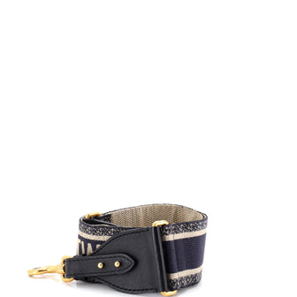 Christian Dior Logo Shoulder Strap Embroidered Canvas