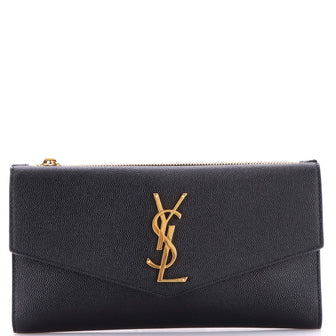 Saint Laurent Uptown Flap Wallet Leather Long
