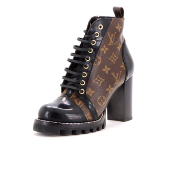 Louis Vuitton Women's Star Trail Ankle Boots Monogram Canvas with Patent