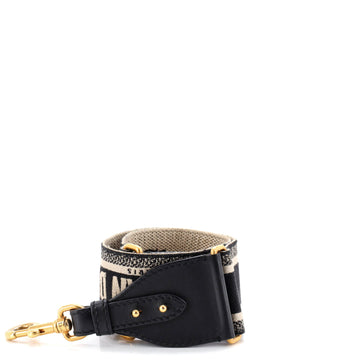 Christian Dior Logo Shoulder Strap Embroidered Canvas