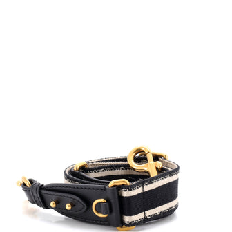 Christian Dior Logo Shoulder Strap Embroidered Canvas Thin