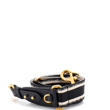 Christian Dior Logo Shoulder Strap Embroidered Canvas Thin