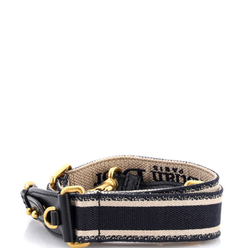 Christian Dior Logo Shoulder Strap Embroidered Canvas