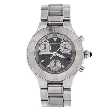 Cartier Must 21 Chronoscaph Quartz Watch Stainless Steel 38