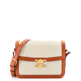 Celine Triomphe Shoulder Bag Canvas with Leather Medium
