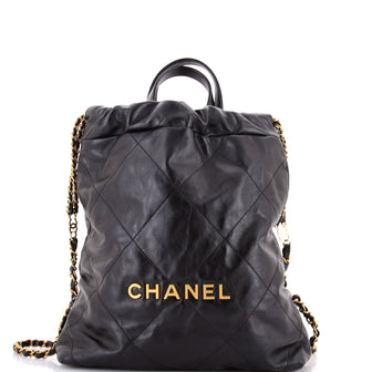 Chanel 22 Chain Backpack Quilted Calfskin Medium