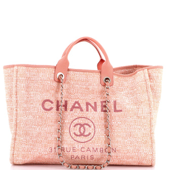 Chanel Deauville Tote Raffia with Glitter Detail Large