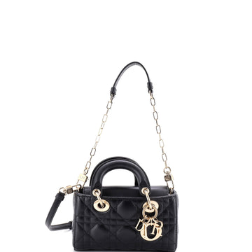 Christian Dior Lady D-Joy Bag Cannage Quilt Lambskin Micro