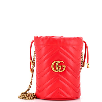 Gucci GG Marmont Bucket Bag Matelasse Leather Mini
