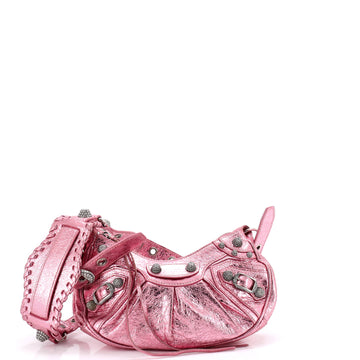 Balenciaga Le Cagole Giant Studs Shoulder Bag Leather with Crystals XS