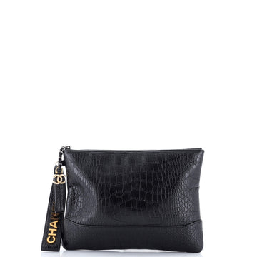 Chanel Gabrielle O Case Clutch Crocodile Embossed Calfskin Medium