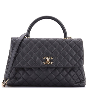 Chanel Coco Top Handle Bag Quilted Caviar Medium