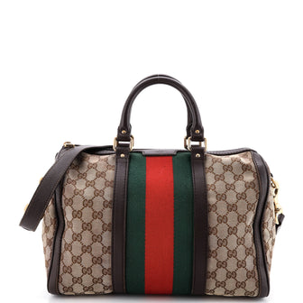 Gucci Vintage Web Boston Bag GG Canvas Medium