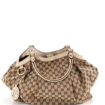 Gucci Sukey Tote GG Canvas with Leather Large