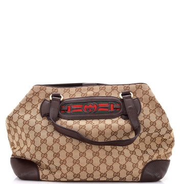 Gucci Dressage Tote GG Canvas and Leather Medium
