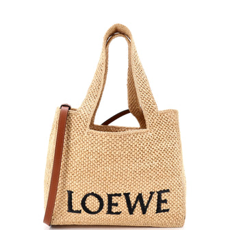 Loewe Paula's Ibiza Logo Tote Raffia Large