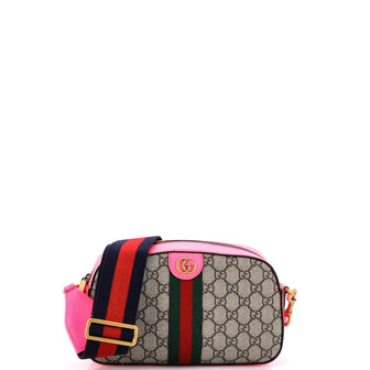 Gucci Ophidia Convertible Camera Bag GG Coated Canvas with Leather Small