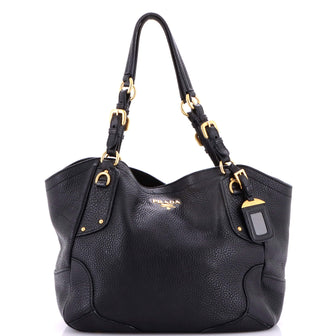 Prada Buckle Strap Shoulder Bag Vitello Daino Medium