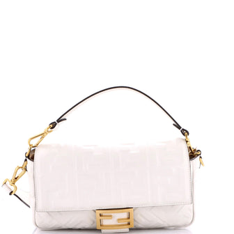 Fendi Baguette NM Bag Zucca Embossed Leather Medium