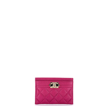 Chanel Boy Card Holder Quilted Caviar