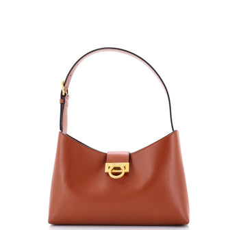 Salvatore Ferragamo Trifolio Shoulder Bag Leather East West