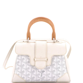 Goyard Saigon Top Handle Bag Coated Canvas with Leather Mini