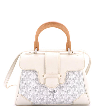 Goyard Saigon Top Handle Bag Coated Canvas with Leather Mini
