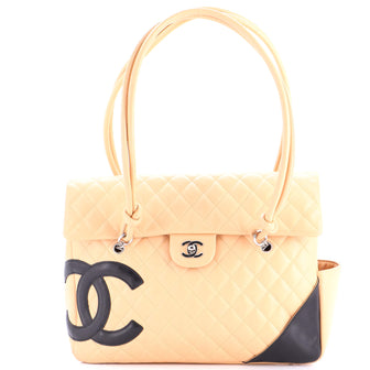 Chanel Cambon Flap Tote Quilted Leather Large