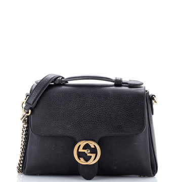 Gucci Interlocking Top Handle Bag Leather Small