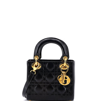 Christian Dior Lady Dior Bag Cannage Quilt Patent Mini