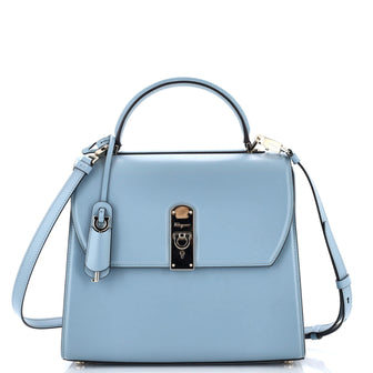 Salvatore Ferragamo Boxyz Top Handle Bag Leather Large