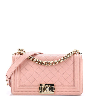 Chanel Boy Flap Bag Quilted Caviar Old Medium