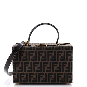 Fendi Vintage Convertible Lock Box Bag Zucca Canvas Medium