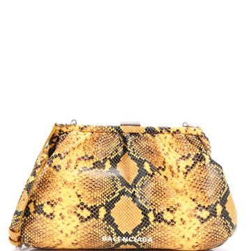 Balenciaga Cloud Clutch Python Embossed Leather Large