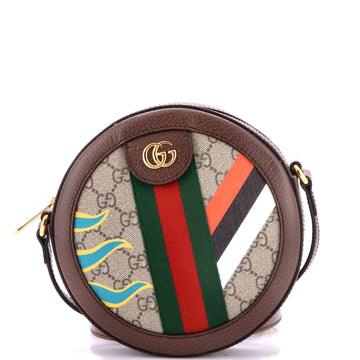 Gucci Ophidia Round Shoulder Bag Printed GG Coated Canvas Mini