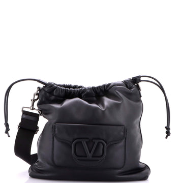 Valentino Garavani VLogo Pocket Drawstring Crossbody Padded Leather