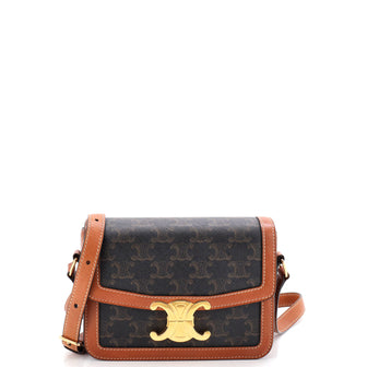 Celine Triomphe Shoulder Bag Triomphe Coated Canvas Teen