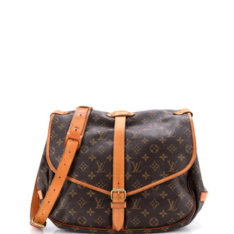 Louis Vuitton Saumur Handbag Monogram Canvas 35