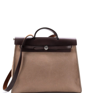 Hermes Herbag Zip Leather and Toile 39