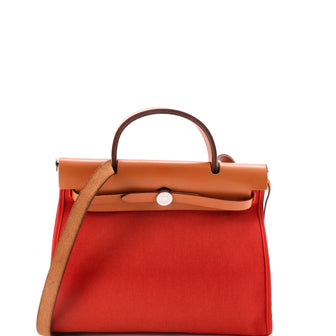 Hermes Herbag Zip Leather and Toile 31