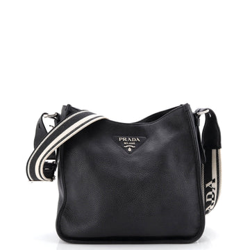 Prada Logo Strap Hobo Leather Medium