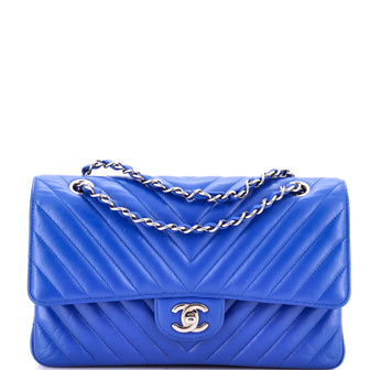Chanel Classic Double Flap Bag Chevron Lambskin Medium