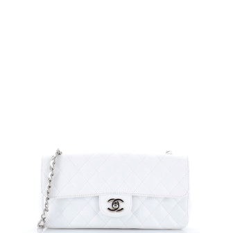 Chanel Classic Single Flap Bag Quilted Caviar East West