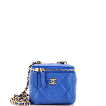 Chanel Pearl Crush Vanity Case with Chain Quilted Lambskin Mini