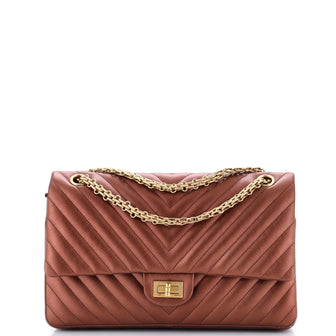 Chanel Reissue 2.55 Flap Bag Chevron Metallic Aged Calfskin 226