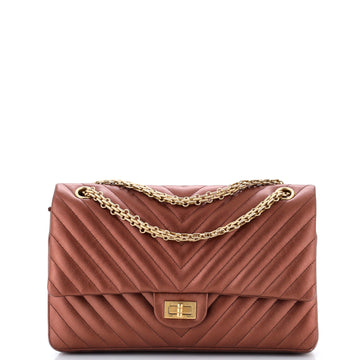 Chanel Reissue 2.55 Flap Bag Chevron Metallic Aged Calfskin 226