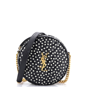 Saint Laurent Vinyle Round Camera Bag Print Matelasse Chevron Leather